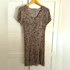 Brandy Melville Cheetah Print Dress Size M Short Sleeve